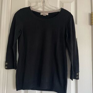 Banana Republic Black Sweater with Metallic Trim Neckline